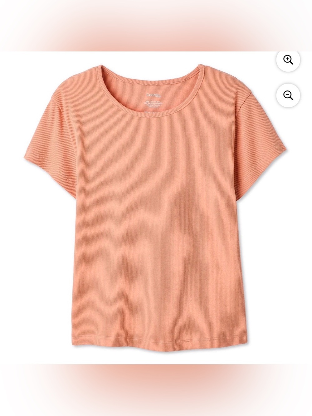 BNWT George Peach Ribbed Short Sleeve Tee